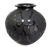 Prehispanic Codex Vase with Heart Shapes, Oaxaca Black Clay