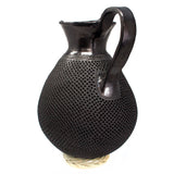 Large Textured Pierced Drop Pitcher, Oaxaca Black Clay
