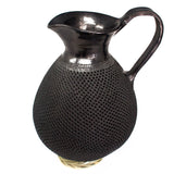 Large Textured Pierced Drop Pitcher, Oaxaca Black Clay