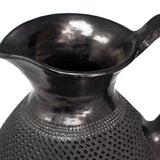 Large Textured Pierced Drop Pitcher, Oaxaca Black Clay