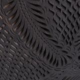 Large Traditional Patterns Textured Matte Vase, Oaxaca Black Clay