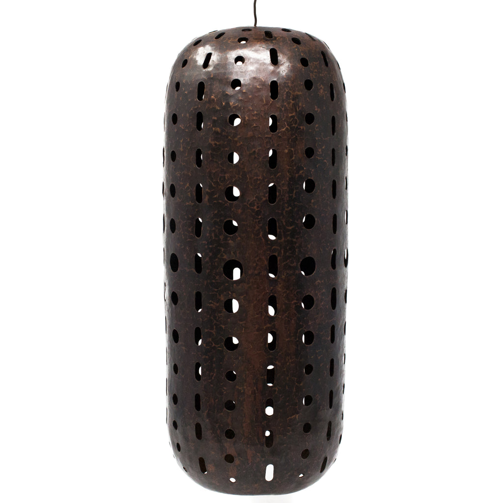 Tube Shaped Pierced Lamp, Copper