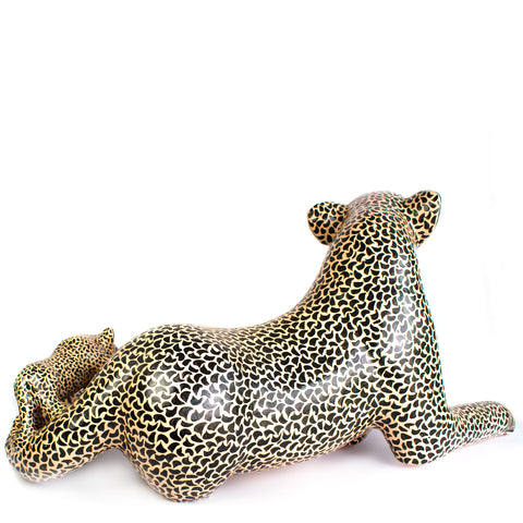 Large Jaguar Mother with Cub on Her Tail, Chiapas Pottery