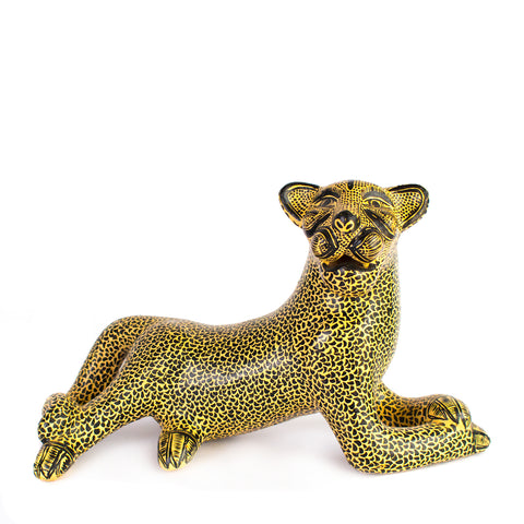 Teen Jaguar Laying Down, Chiapas Pottery