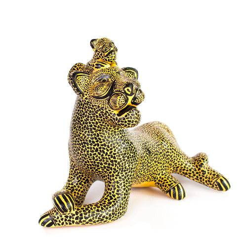 Jaguar Mother with Cub on Her Head, Chiapas Pottery