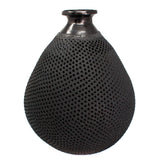 Textured and Pierced Drop Large Mezcalero, Oaxaca Black Clay