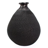 Textured and Pierced Drop Large Mezcalero, Oaxaca Black Clay
