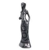 Jug Carrying Coast Woman Sculpture, Oaxaca Black Clay