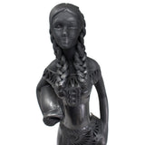 Jug Carrying Coast Woman Sculpture, Oaxaca Black Clay