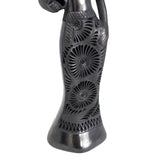 Jug Carrying Coast Woman Sculpture, Oaxaca Black Clay