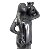 Coyotepec Woman Carrying a Jug, Oaxaca Black Clay