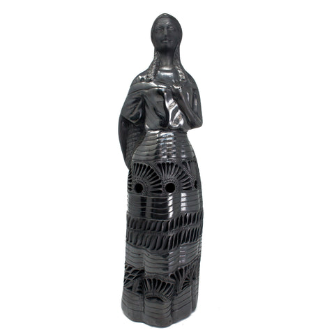 Mountain Woman with a Basket, Oaxaca Black Clay