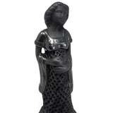 Pregnant Woman Wearing a Rebozo and Pierced Skirt, Oaxaca Black Clay
