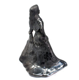 Mixteca Woman with Flower Covered Skirt Sculpture, Oaxaca Black Clay