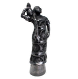 Tuxtepec Woman with Braid Carrying a Pineapple, Oaxaca Black Clay