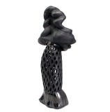 Tehuana Woman with Jug, Stars Blouse and Headdress, Oaxaca Black Clay