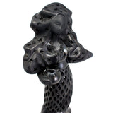 Tehuana Woman with Jug, Stars Blouse and Headdress, Oaxaca Black Clay