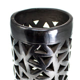 Medium Tube Gloss and Triangles Pattern Lamp Screen, Oaxaca Black Clay