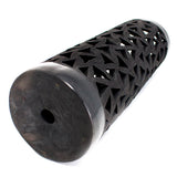 Medium Tube Gloss and Matte Triangles Pattern Lamp Screen, Oaxaca Black Clay