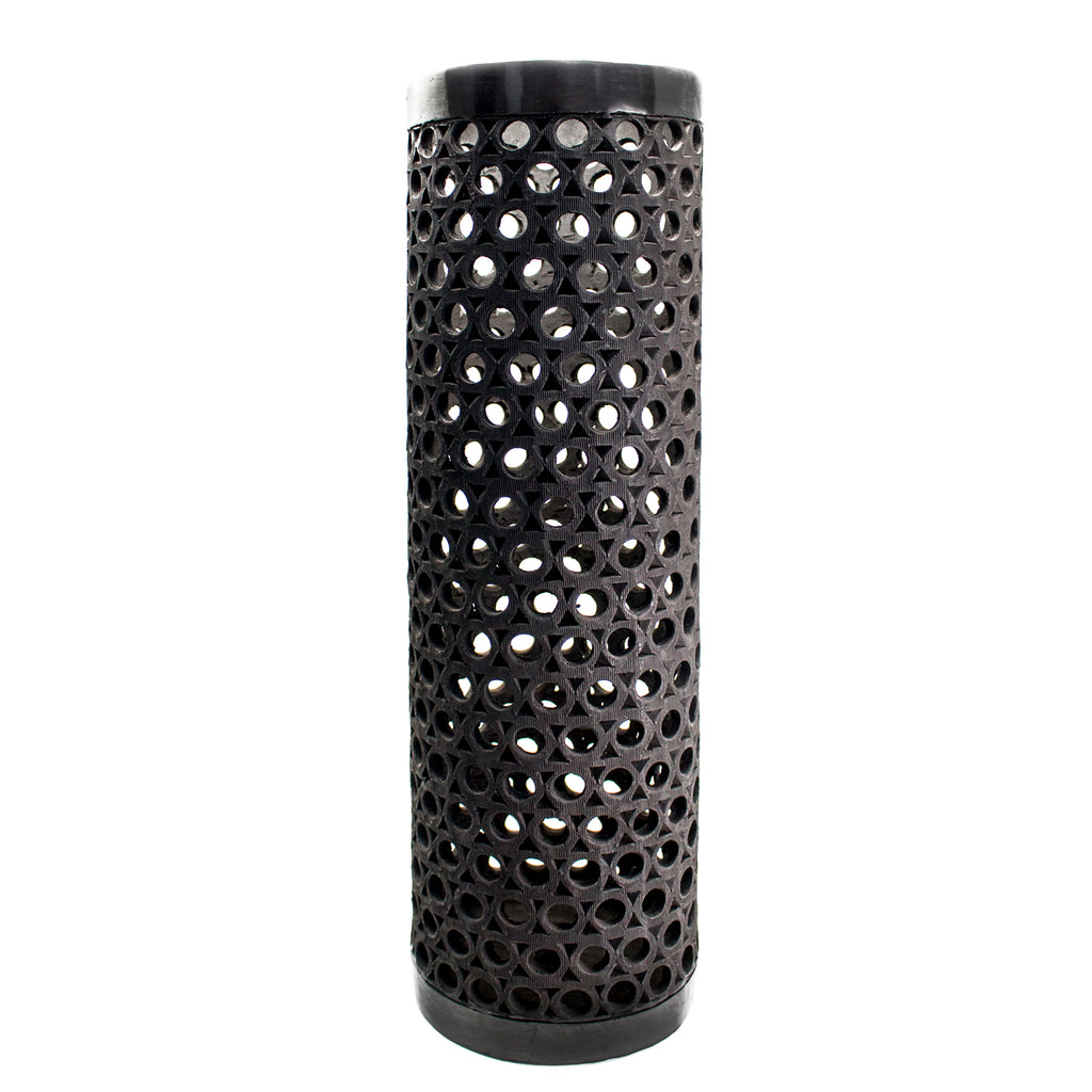 Tube Shaped and Textured Circle Lamp Screen, Oaxaca Black Clay