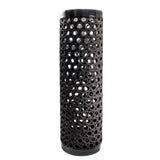Tube Shaped and Textured Circle Lamp Screen, Oaxaca Black Clay