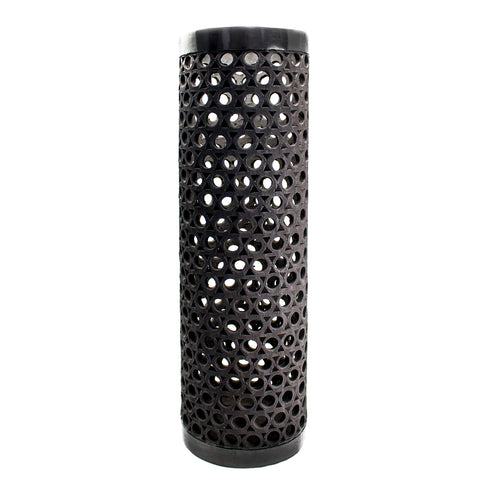 Tube Shaped and Textured Circle Lamp Screen, Oaxaca Black Clay