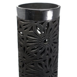 Tube Shaped and Textured Flower Lamp Screen, Oaxaca Black Clay
