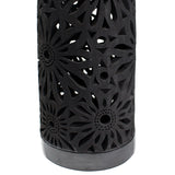 Tube Shaped and Textured Flower Lamp Screen, Oaxaca Black Clay
