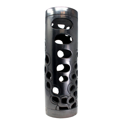 Tube Shaped and Round Pattern Lamp Screen, Oaxaca Black Clay