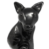 Sitting Coyote Dog, Scribed Black Clay