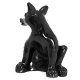 Sitting Coyote Dog, Scribed Black Clay
