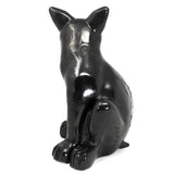Sitting Coyote Dog, Scribed Black Clay