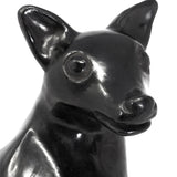 Sitting Coyote Dog, Scribed Black Clay