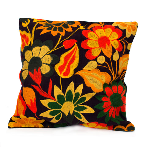 Black Cushion Sleeves Set, Machine Embroidery