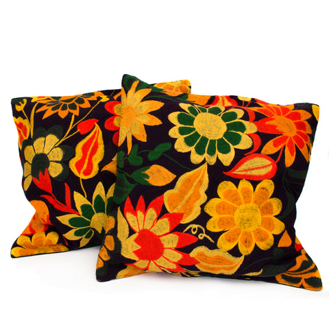 Black Cushion Sleeves Set, Machine Embroidery