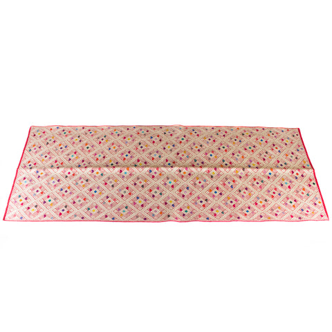 White & Red Table Runner, Backstrap Weaving