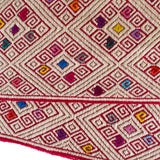 White & Red Table Runner, Backstrap Weaving