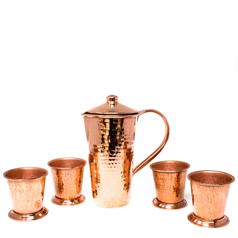 Small Pitcher and Cups, Copper
