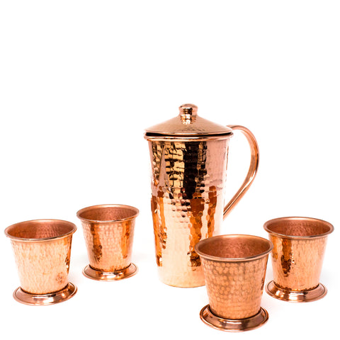 Small Pitcher and Cups, Copper