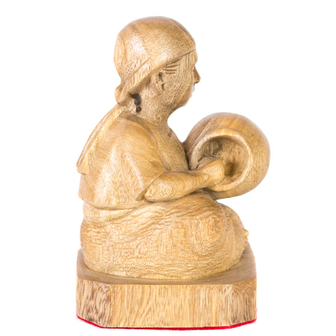 Artisan Woman with Small Vase, Parota Wood