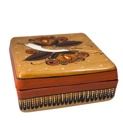 Square Jewelry Box, Burnished Clay