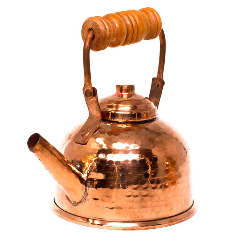 Wood Handle Copper Teapot, Copper