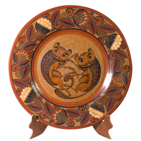 Nahuales Fight Dish, Burnished Clay
