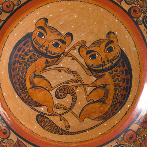 Nahuales Fight Dish, Burnished Clay