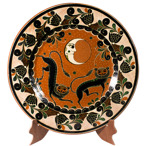 Two Nahuales Walking in the Night Dish, Petatillo Clay