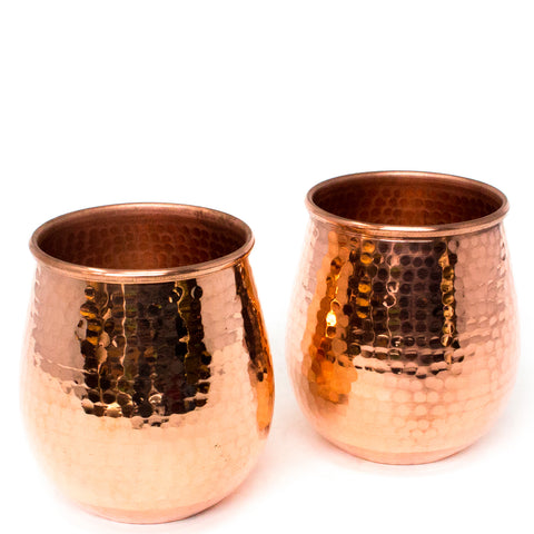 Drop Shaped Set of 2 Cups, Copper