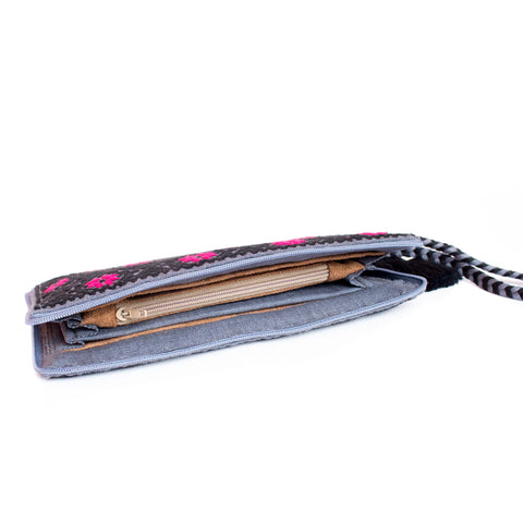 Black/Pink Ladie´s Wallet, Backstrap Loom