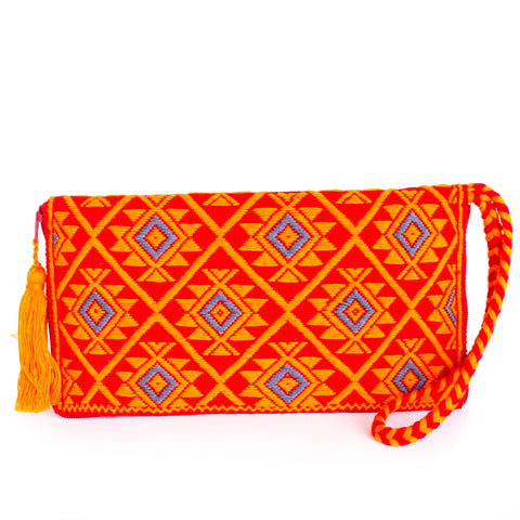 Red/Orange Ladies’ Wallet, Backstrap Loom