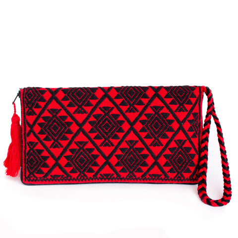 Red/Black Ladies´s Wallet, Backstrap Loom