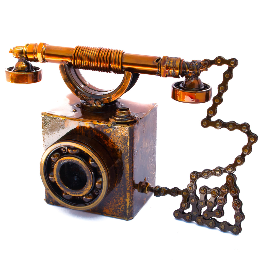 Vintage Telephone, Recycled Metal